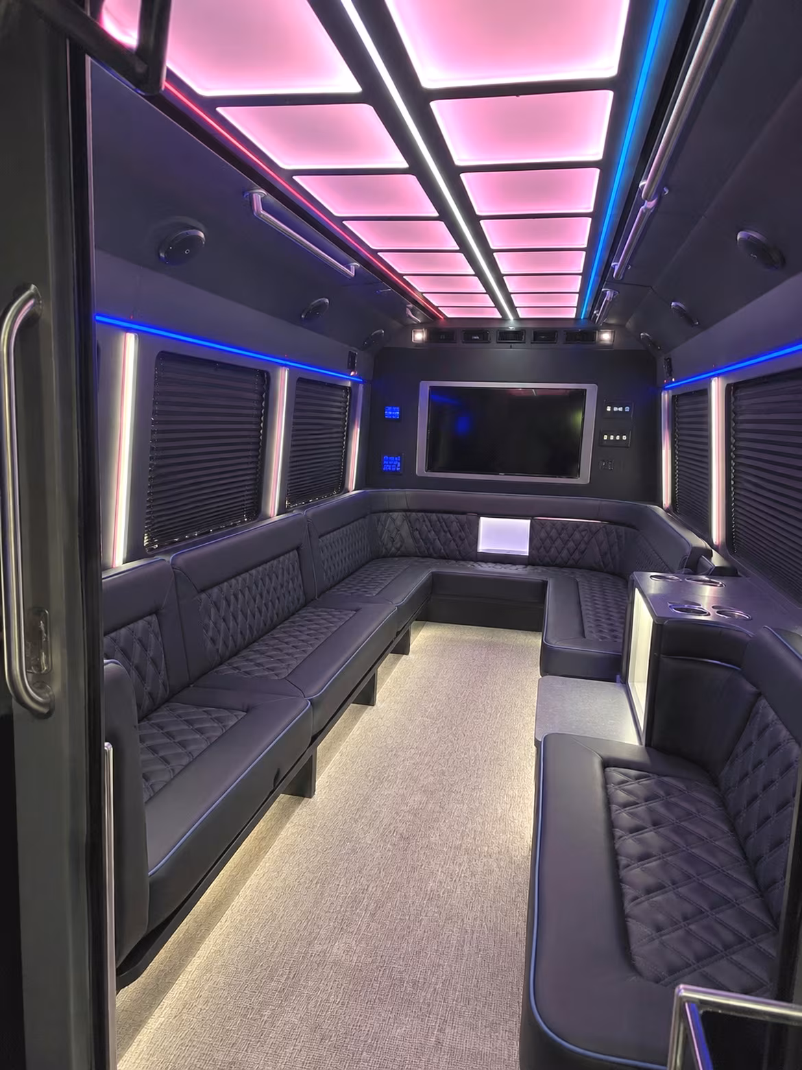 Omaha Private Event Transportation party bus interior