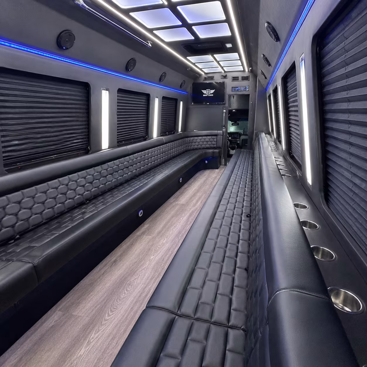 Omaha Prom & Homecoming Transportation party bus interior