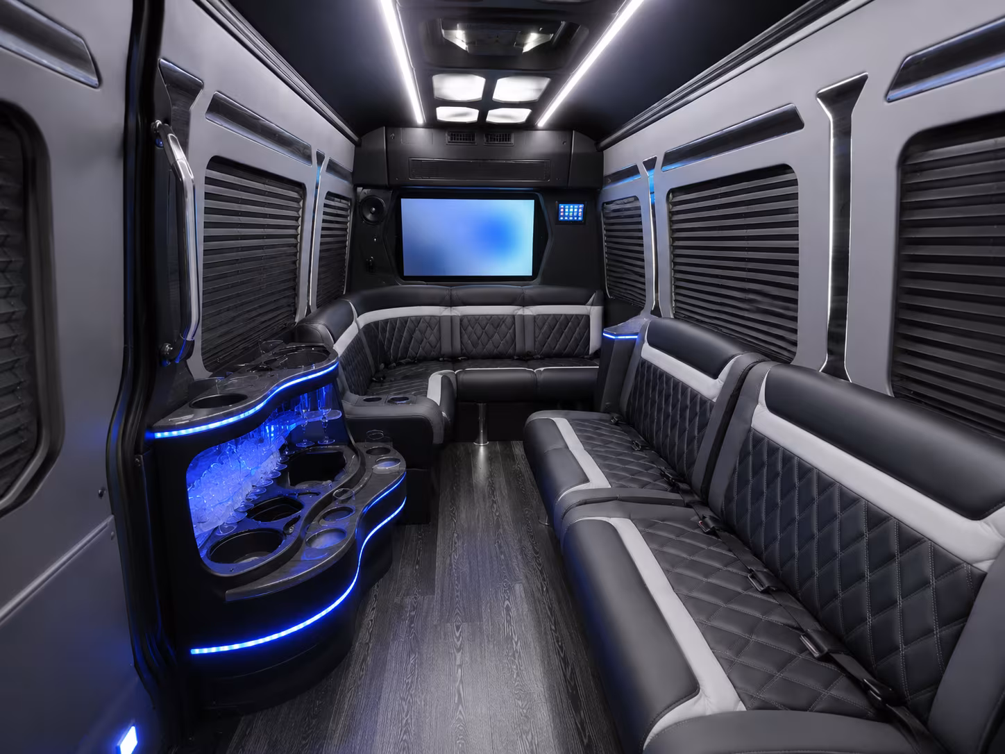 Omaha School Event Transportation party bus interior