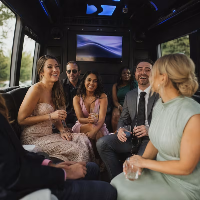 Black Mercedes Sprinter van staged for an Omaha Private Event Transportation group