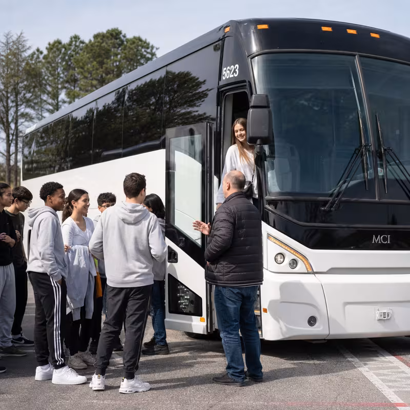 Black Mercedes Sprinter van staged for an Omaha School Transportation group